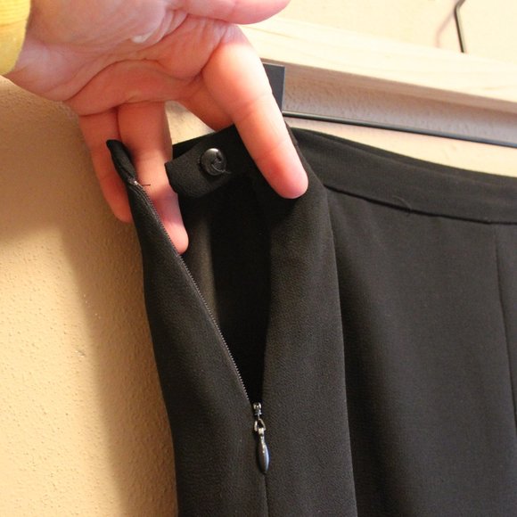 Laura Long Black Georgette Evening Skirt